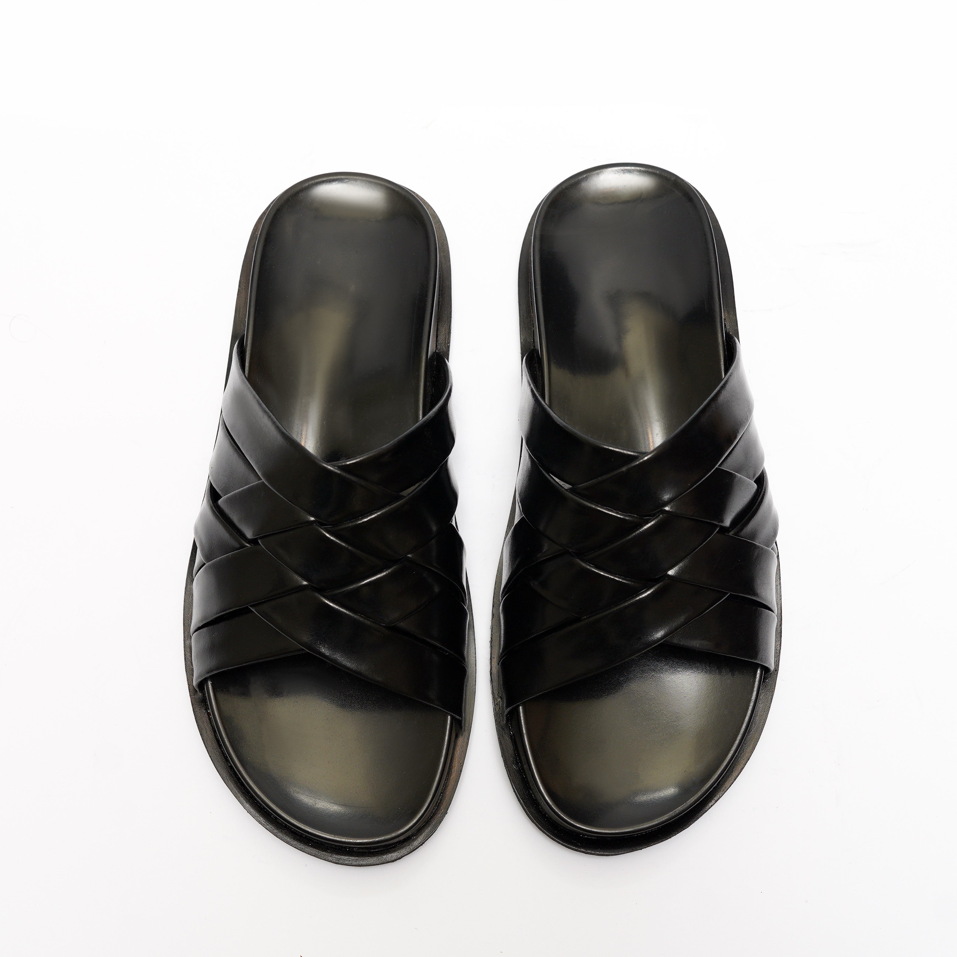 THE ' CRISSCROSS 'SLIPPER ( BLACK )